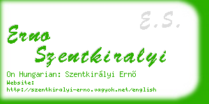 erno szentkiralyi business card